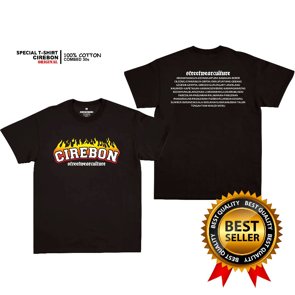 TSHIRT KAOS CIREBON PREMIUM || BAJU KAOS CIREBON STREETWEAR || CIREBON PRIDE