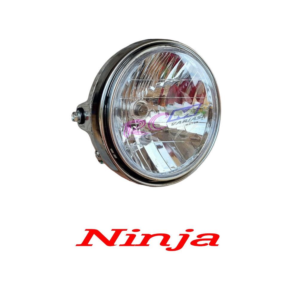 Lampu depan reflektor Ninja R Ninja ss bulat krom komplit