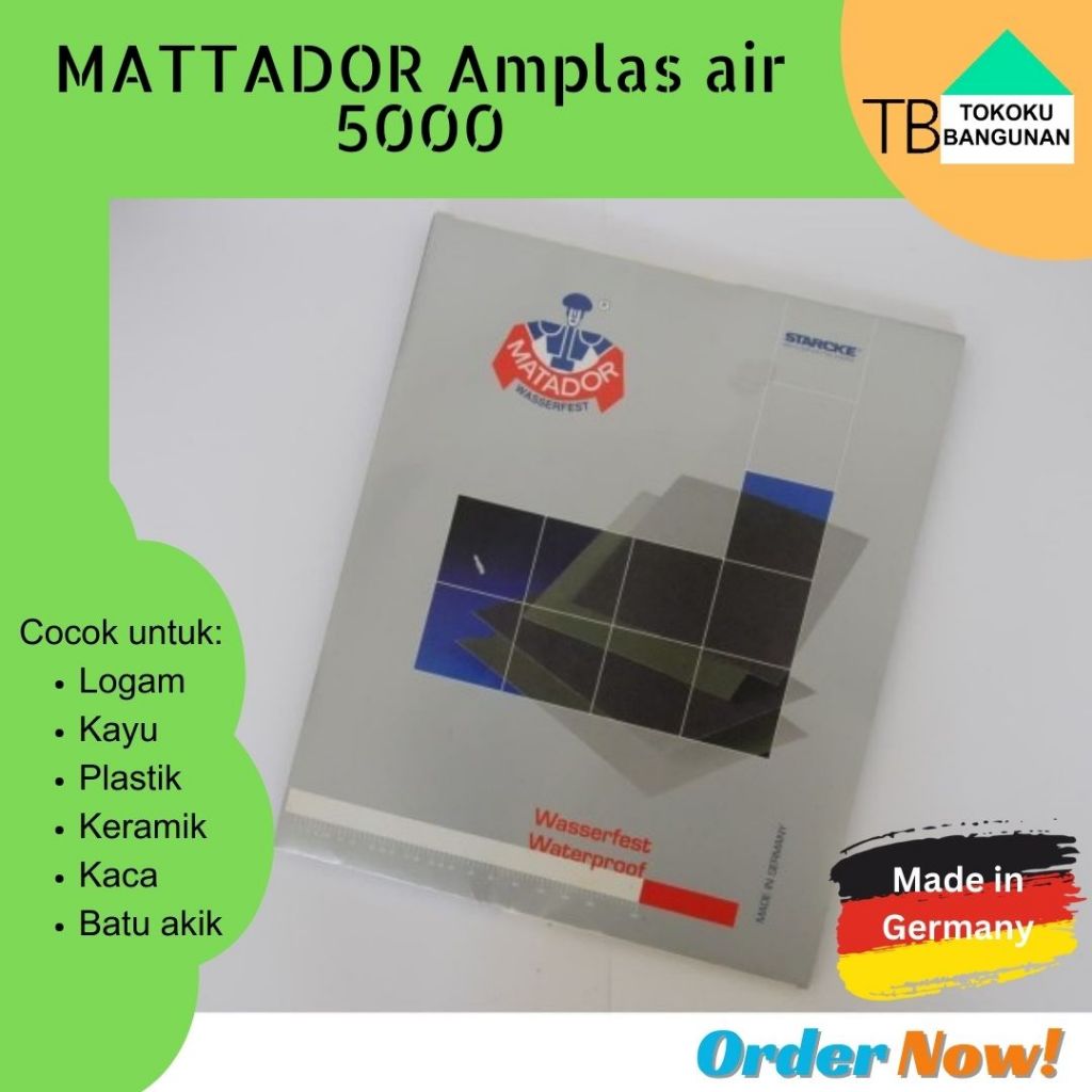 matador Amplas Air 5000 kertas poles halus batu akik waterproof jerman keramik