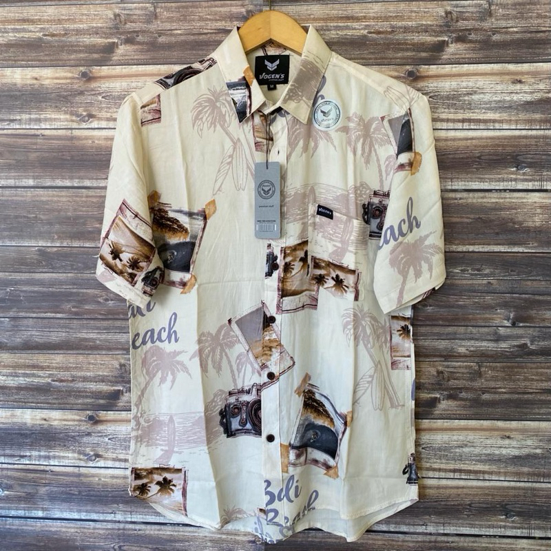 kemeja hem pria rayon casual printing terbaru