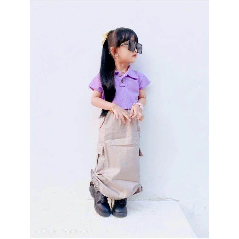 Rok cargo serut anak perempuan | Cargo skirt anak perempuan