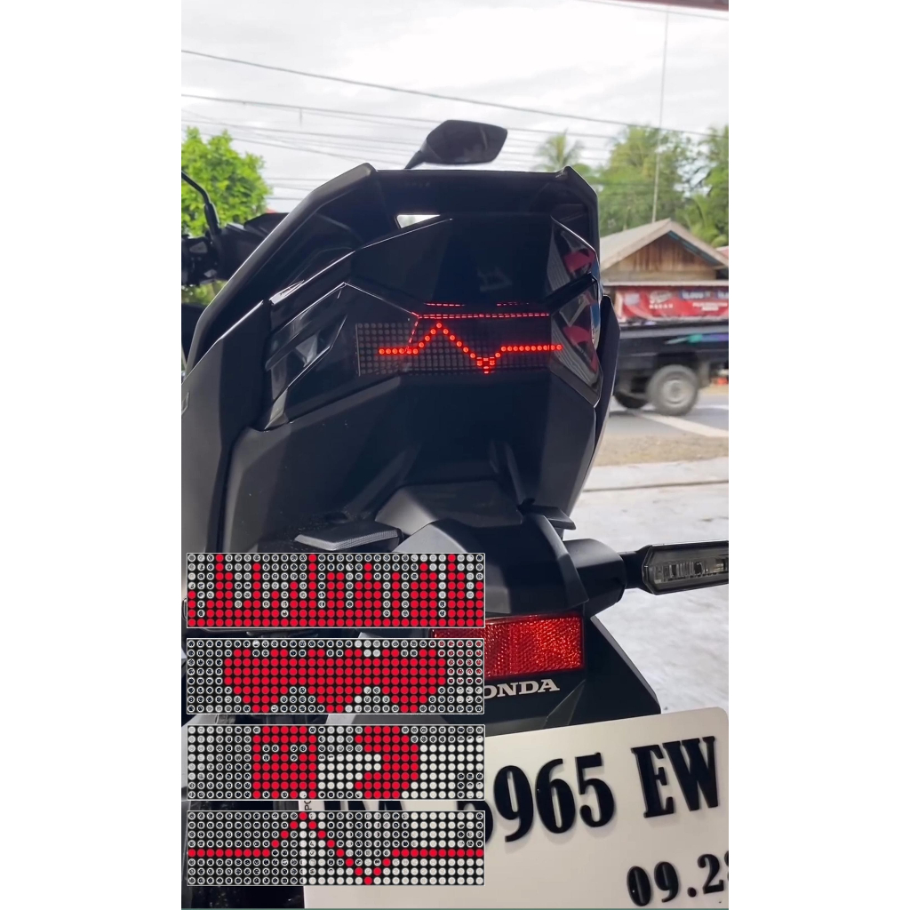 STOPLAMP RUNNING TEXT VARIO 160 LAMPU REM BELAKNG RUNNING TEXT 41 ANIMASI