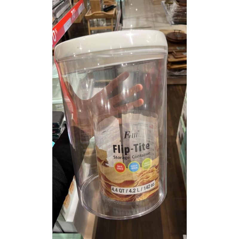 felli 4,2L stoples flip tite round/toples kerupuk /toples kue informa