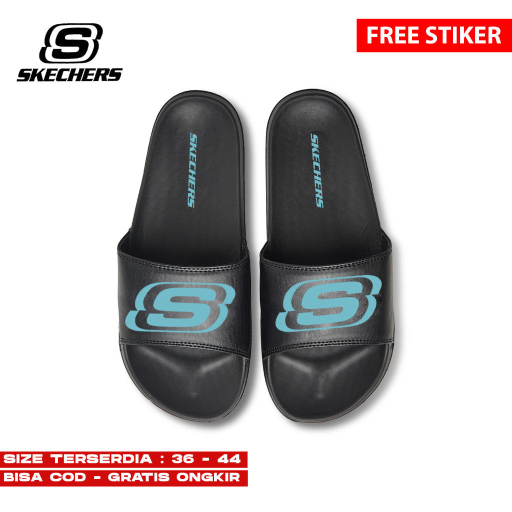 Sandal Slide Skechers Slip On Sandal Pria Wanita Sandal Selop Sandal Slip Sandal Karet Sandal Casual