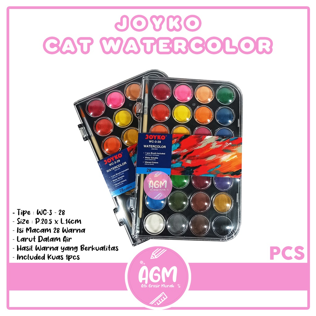 

JOYKO - Cat Air / Watercolor WC-3 28 Warna - Set