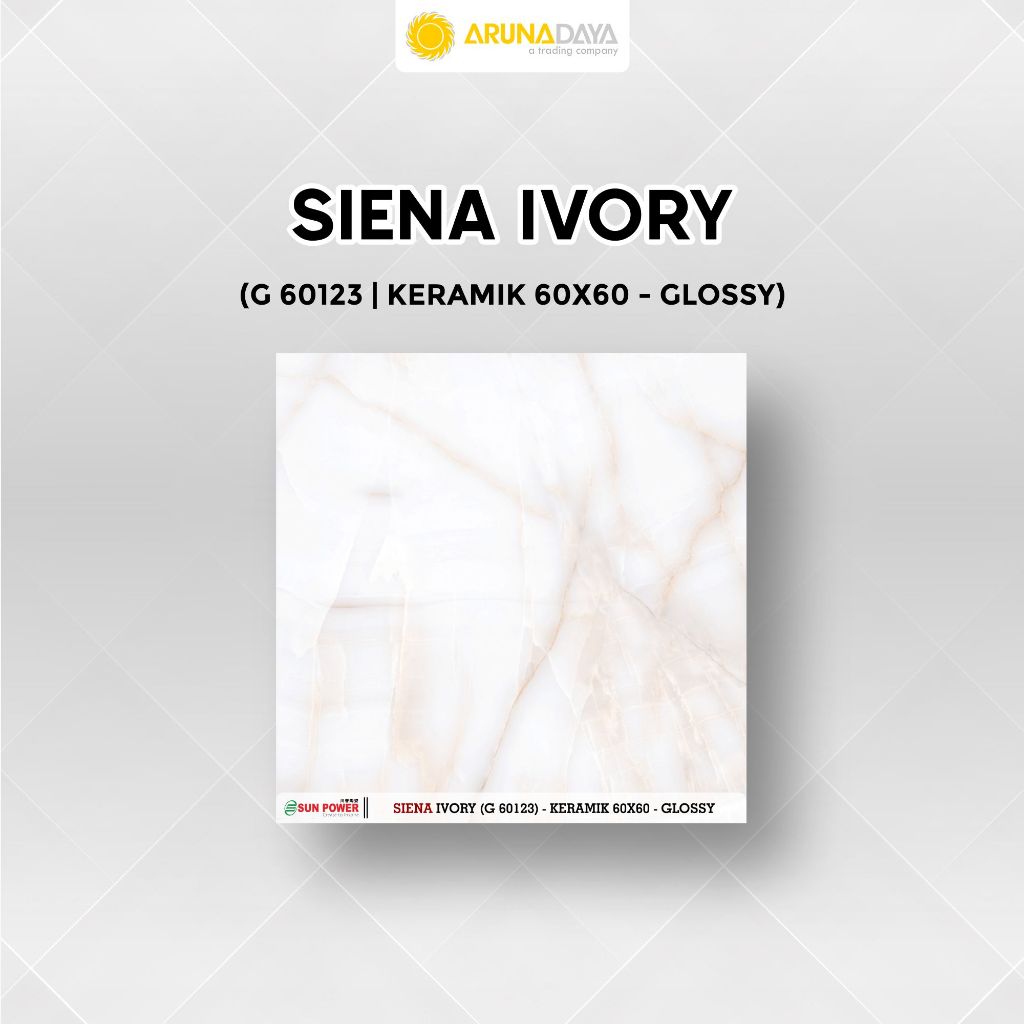 KERAMIK LANTAI GLOSSY SUNPOWER SIENA SERIES UKURAN 60X60CM