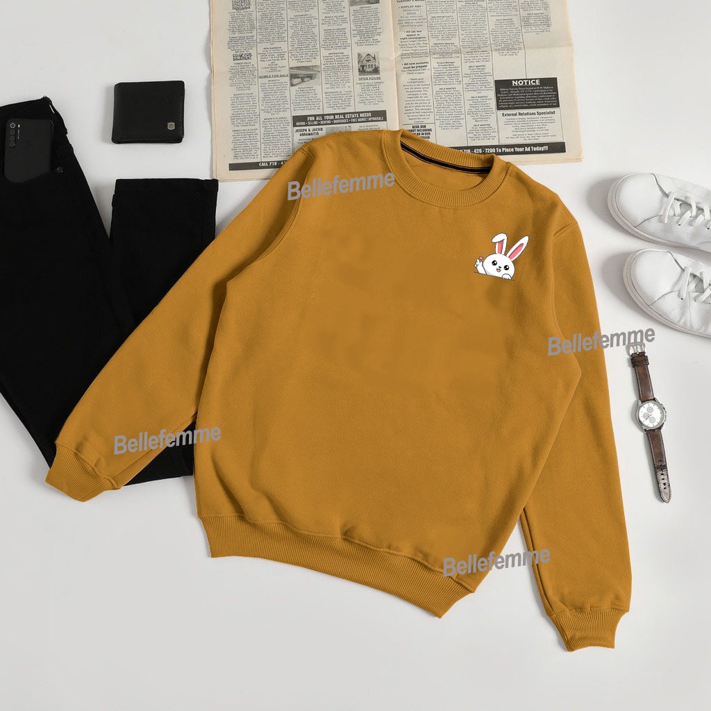 sweater crewneck wanita bunny aesthetic l xl xxl 2xl switer cewek style ootd casual hoodie sweater c