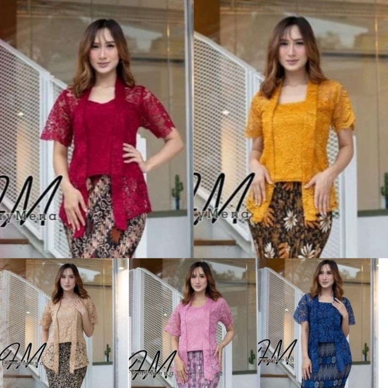 Atasan kutubaru lengan pendek kebaya brokat modren