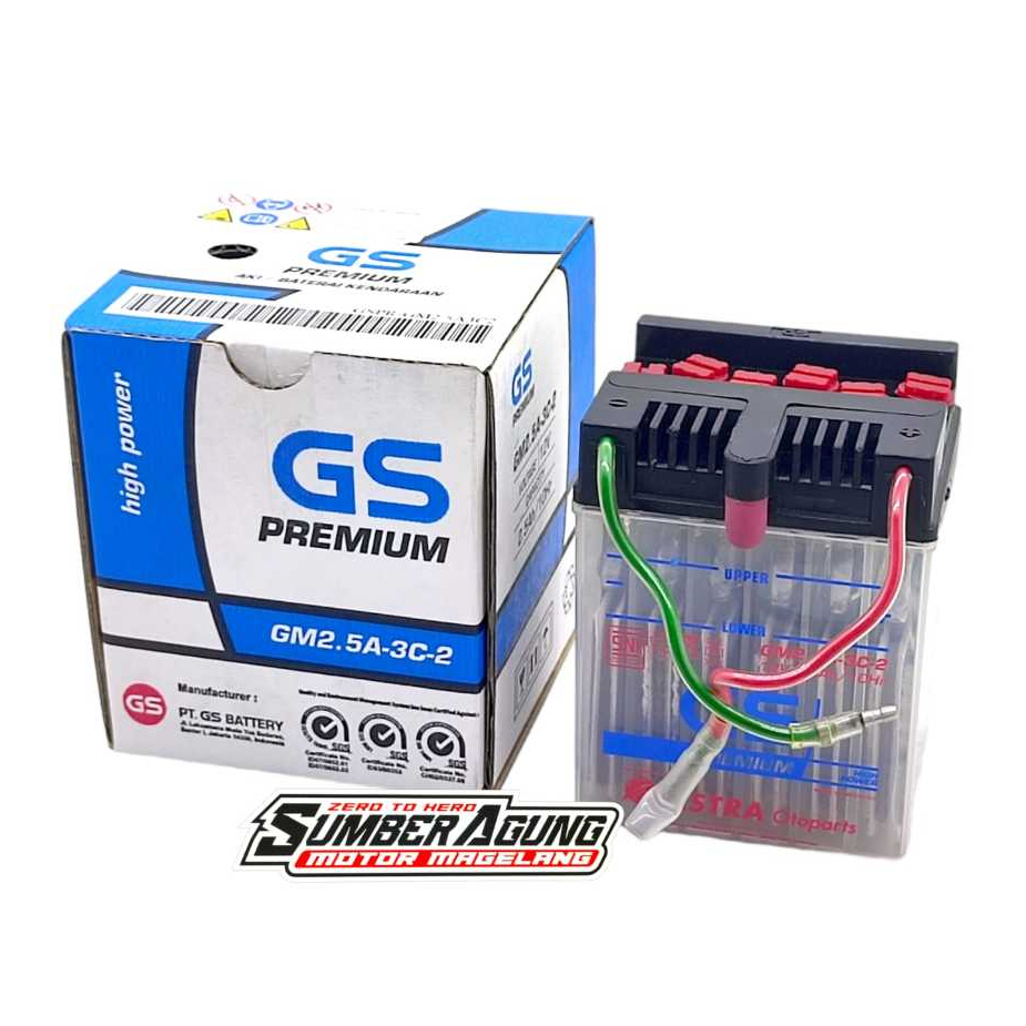 AKI ACCU BATERAI HONDA WIN 12V VOLT ORIGINAL GS ASTRA GM2.5A.3C-2