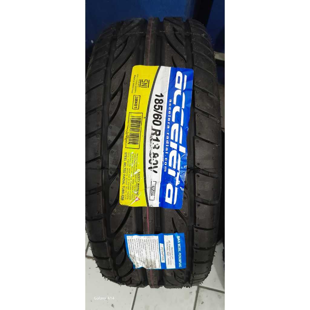 BAN MOBIL TUBLES RING13 ACCELERA ALPHA UKURAN 185 60 R13 BAN RADIAL PRODUKSI LOKAL