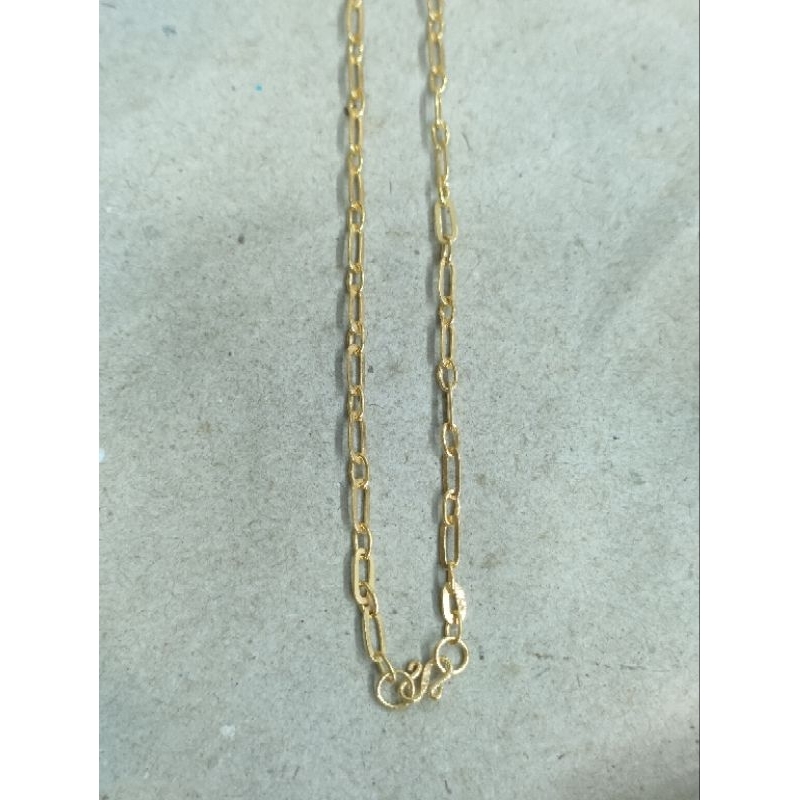 kalung paper clip 3 gram emas muda