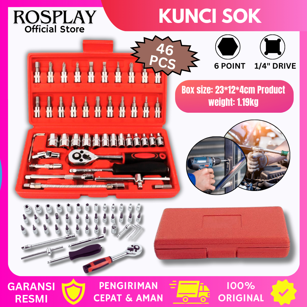 Kunci Shock Set Tekiro Kunci L Set Lengkap Kunci Sok Pas Set Tool 46 Pcs