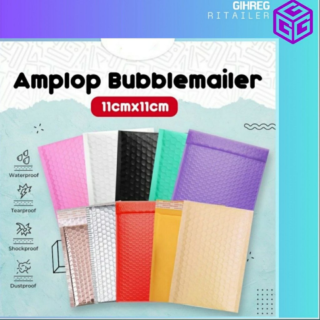 

Amplop Bubble Wrap Poly Mailer Padded Envelope packaging 11 x 11 - hitam