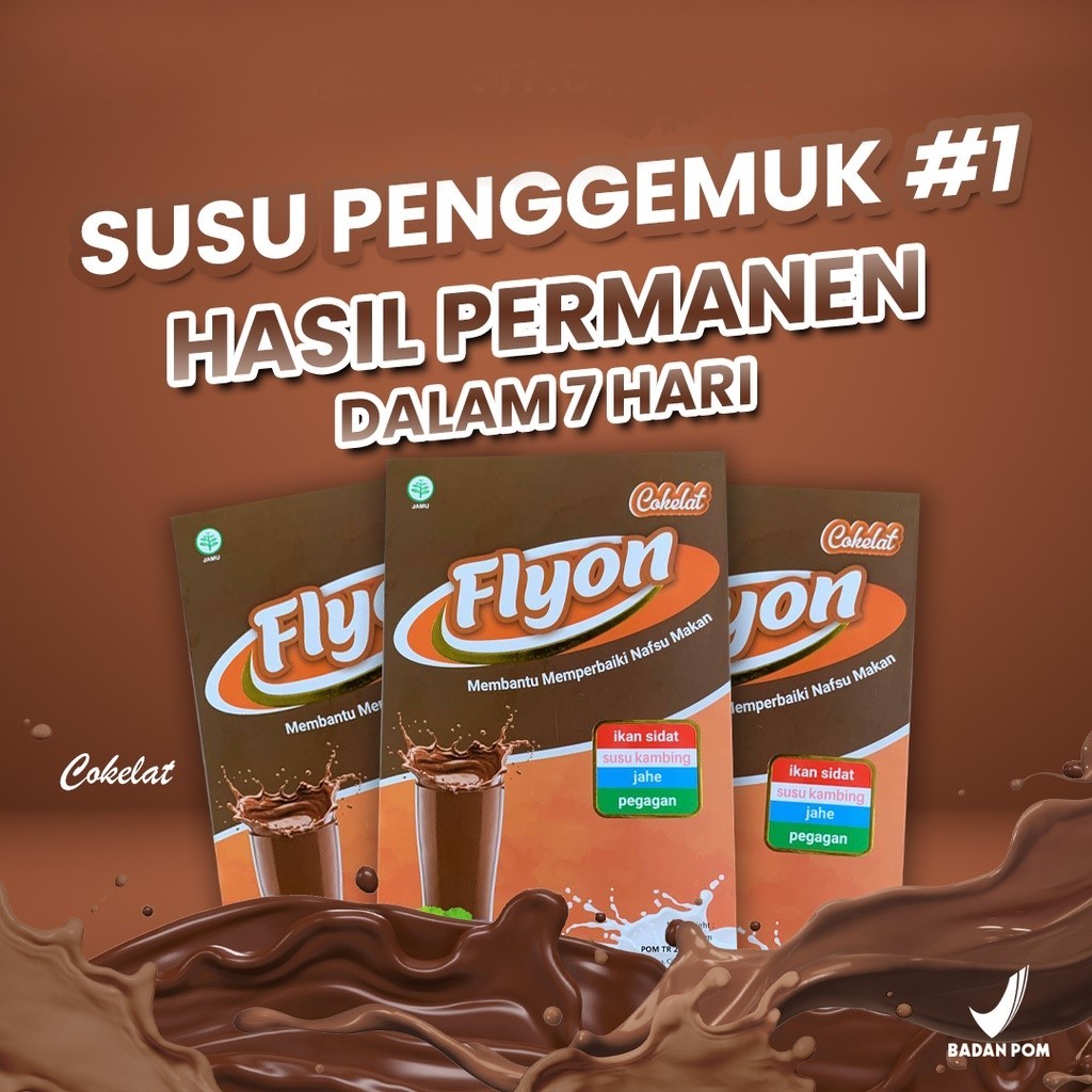 

Susu Fly On Cokelat Penggemuk dan Penambah Nafsu Makan Izin Resmi BPOM Vitamin Penggemuk Badan Herbal - Distributor Resmi Subang