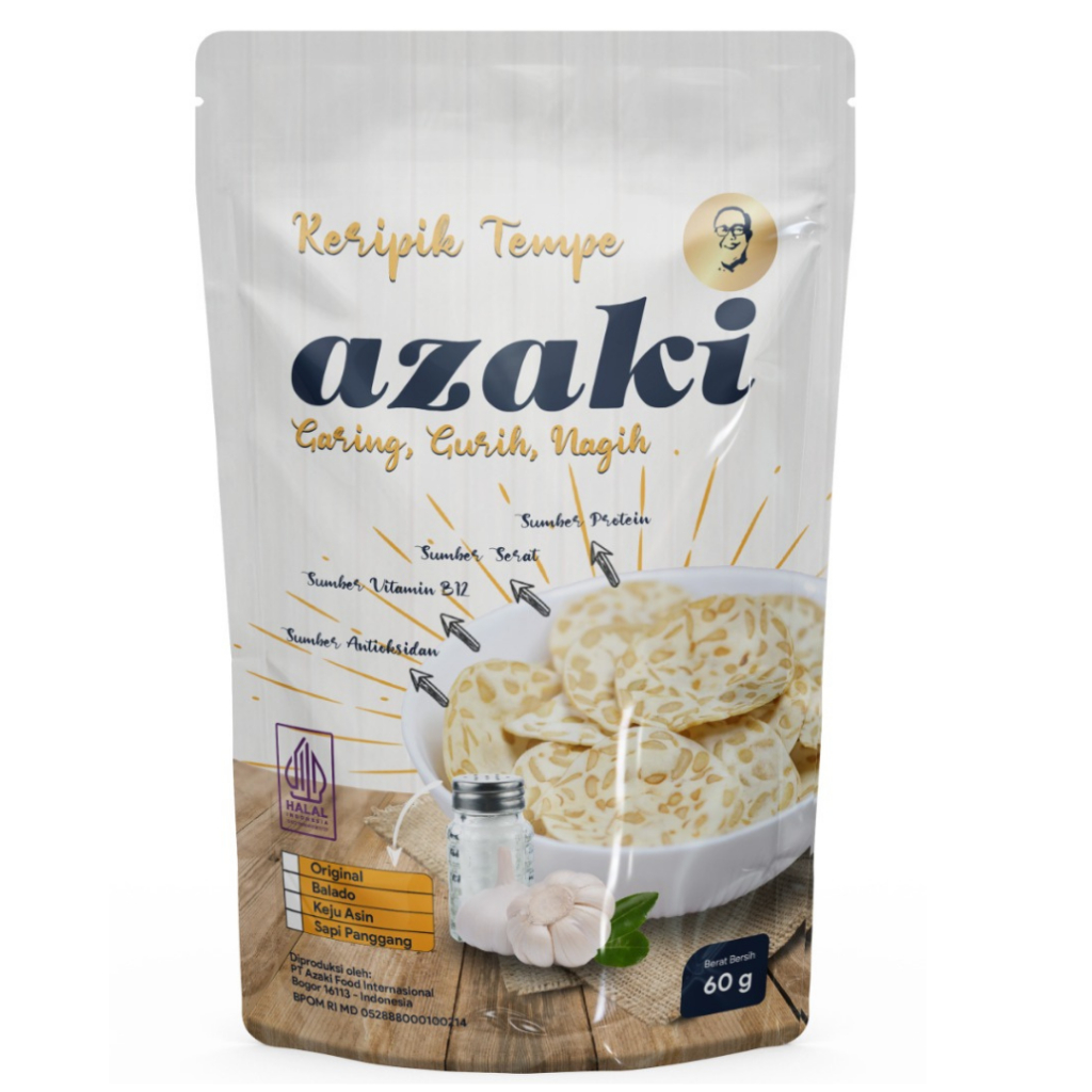 

Keripik Tempe Sagu Azaki kemasan Pouch