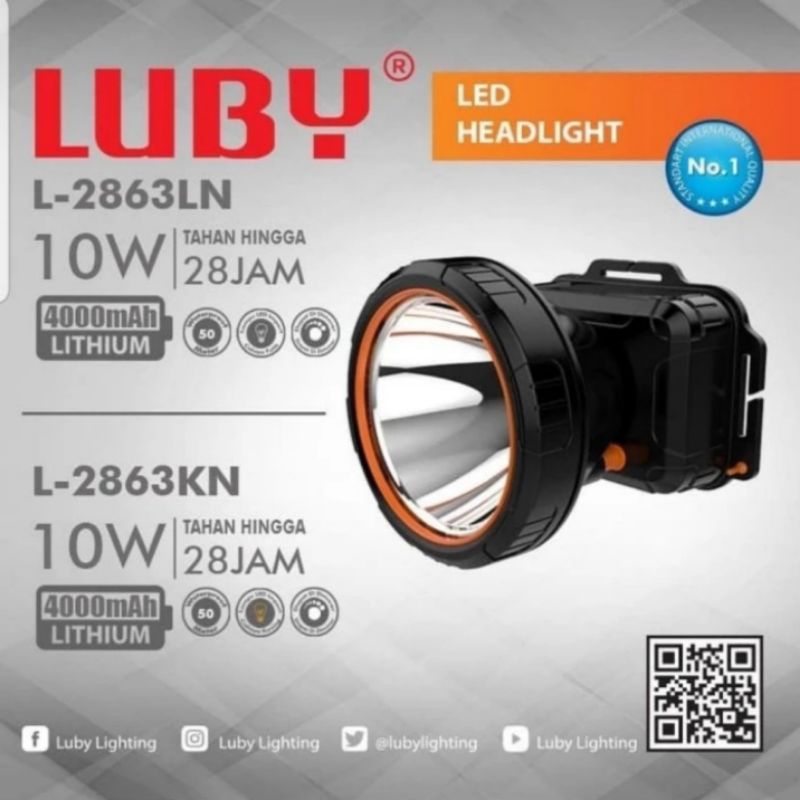 Senter Kepala 10 Watt LUBY 2863 putih
