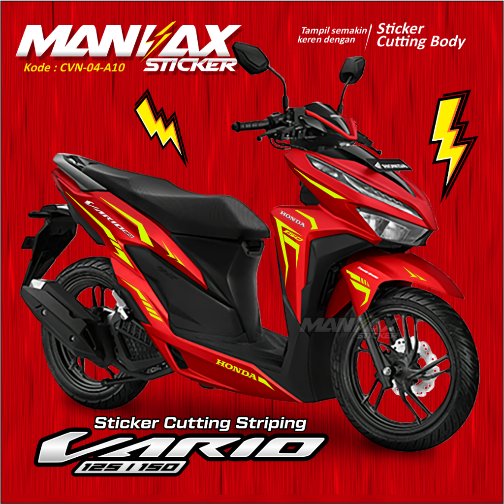 STIKER VARIO 150/125 NEW - CUTTING STICKER HONDA VARIO 150 2021 - STIKER MOTOR - KODE CVN