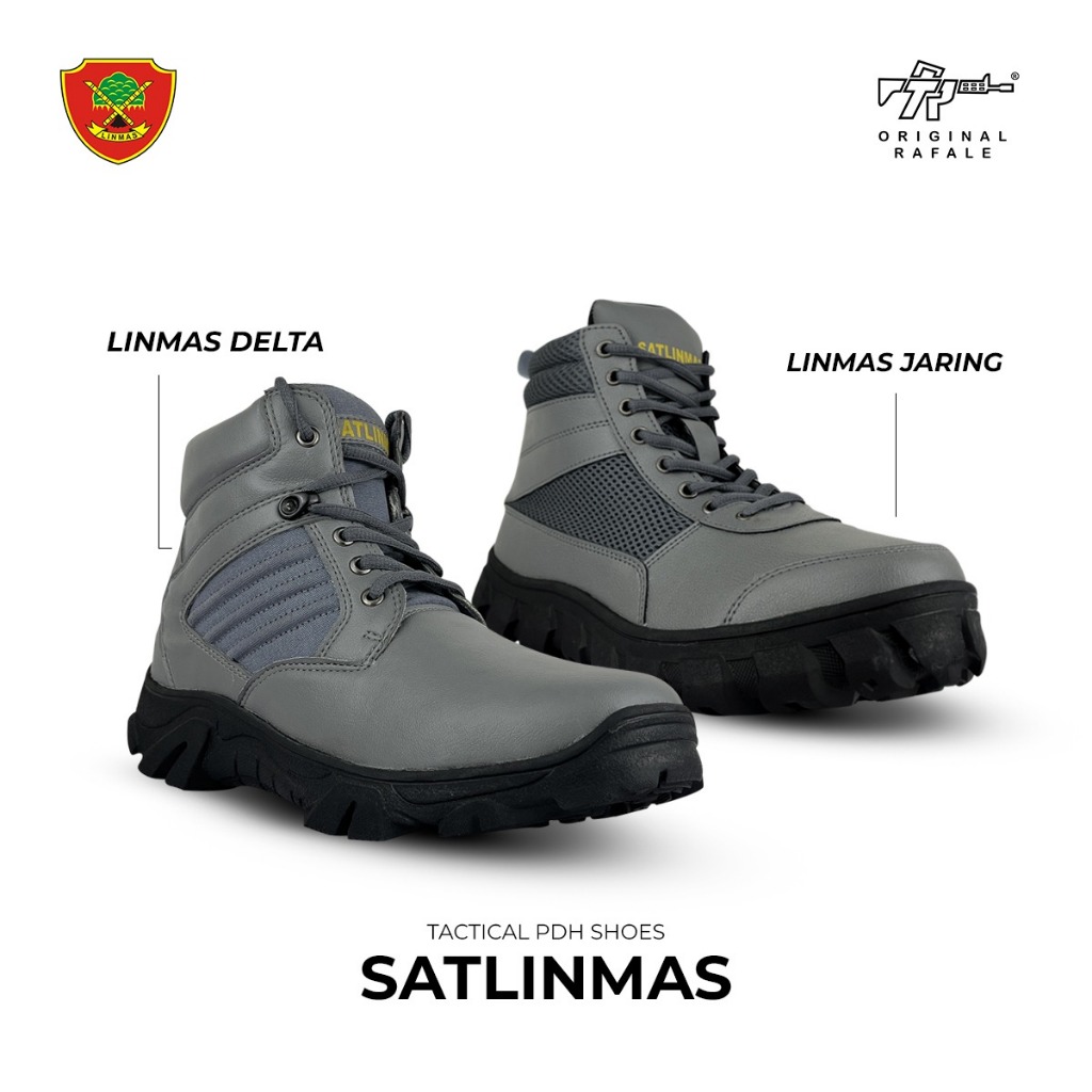 Sepatu Lapangan Linmas Abu /Sepatu Tactical PDH Linmas Abu/ Sepatu lapangan Linmas Original Rafale