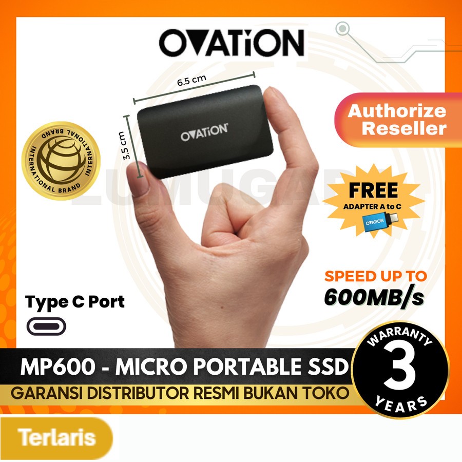 OVATION MP600 SSD External Type C 256GB 512GB 1TB Portable Eksternal - 256GB