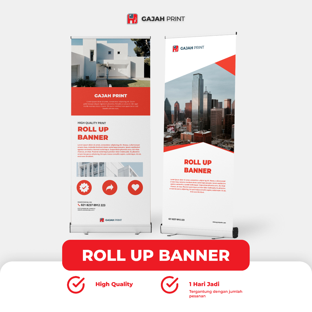 Roll Up Banner 60 x 160 & 85 x 200 Cetak Roll Up Banner