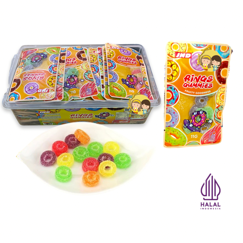 

GROSIR - Permen Rings Gummies Fruity 50 X 11 Gr Rasa Buah by Jadoel_Snack