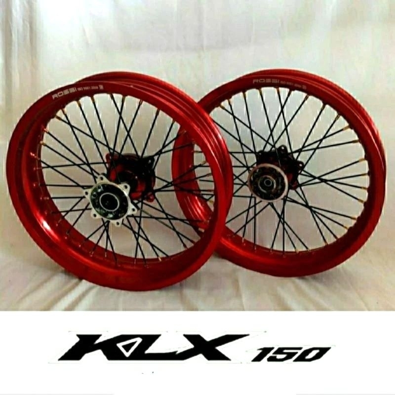 VELG SET SUPERMOTO KLX DTRACKER 150 VELG ROSSI TROMOL WILWOOD 17/300/350