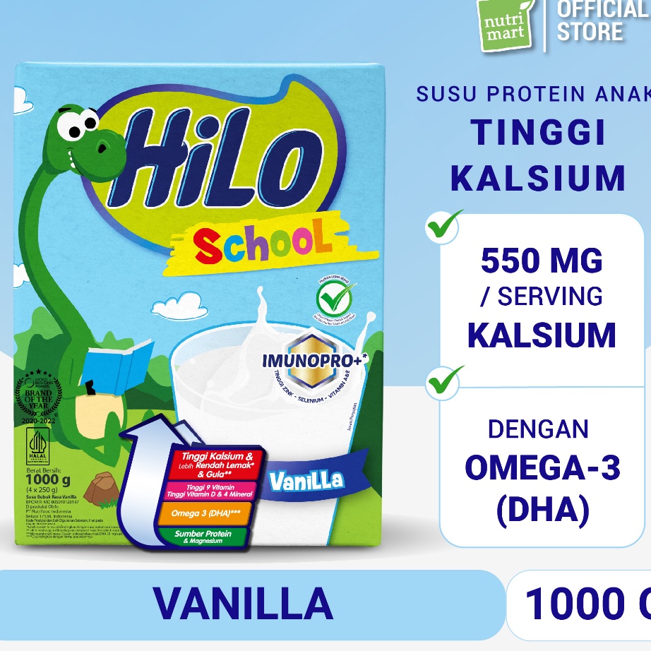 

STOK SIAP COD HiLo School Vanilla 1 gram Susu Tinggi Kalsium Lebih Rendah Lemak