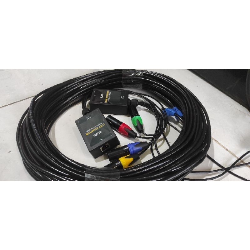 Adapter lan to xlr + kabel lan 30m