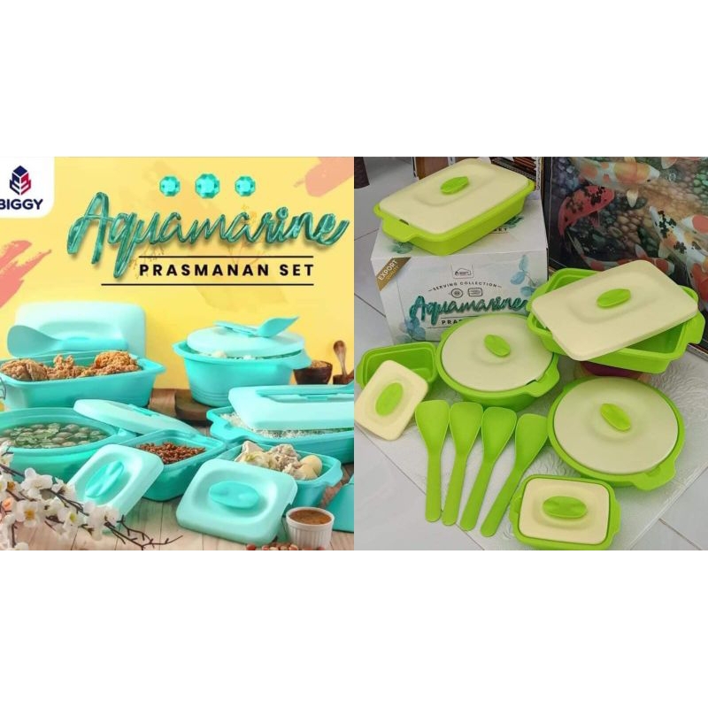 Aquamarine set bahan plastik tebal tidak berbau