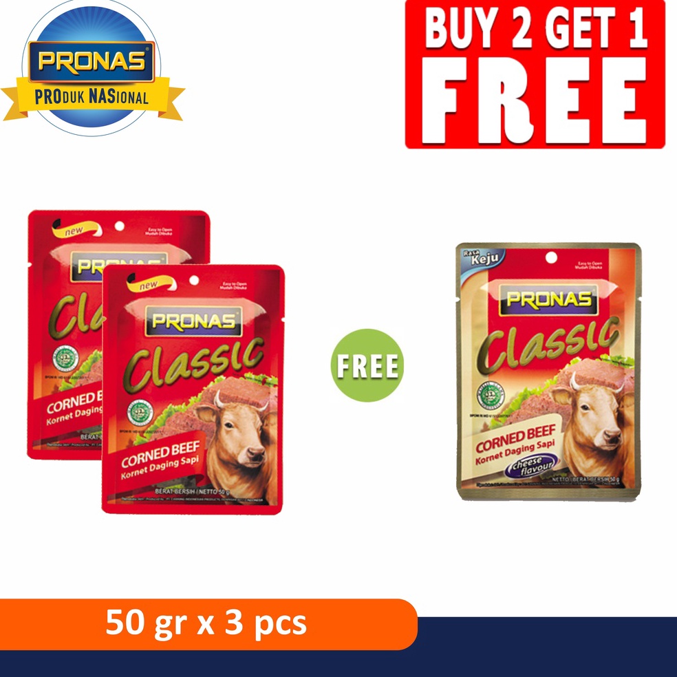 

FLASH SALE PRONAS Kornet Sapi Sachet 5g 2pc Free Kornet Sachet Keju 5 g 1pc