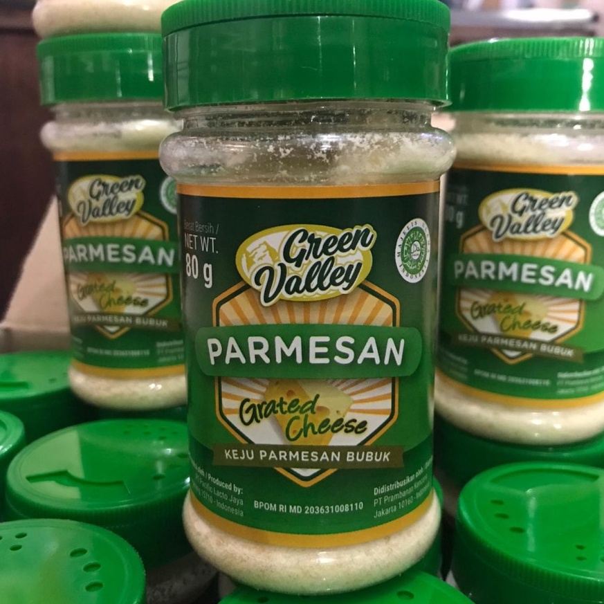 

BEST SELLER Keju Parmesan Bubuk Green Valley Keju Grated Parmesan Cheese 8gram