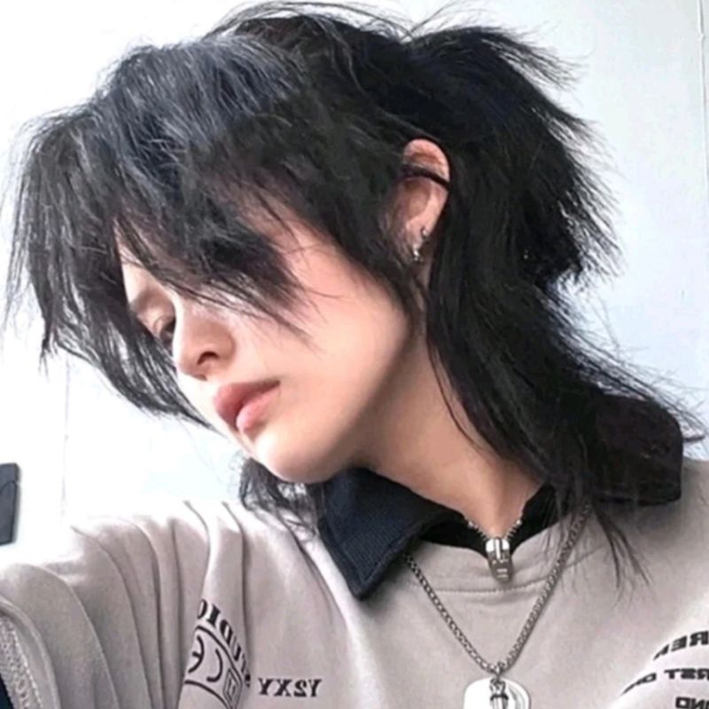 Wig Pria Rambut Panjang Warna Hitam model Pria Samurai Jepang
