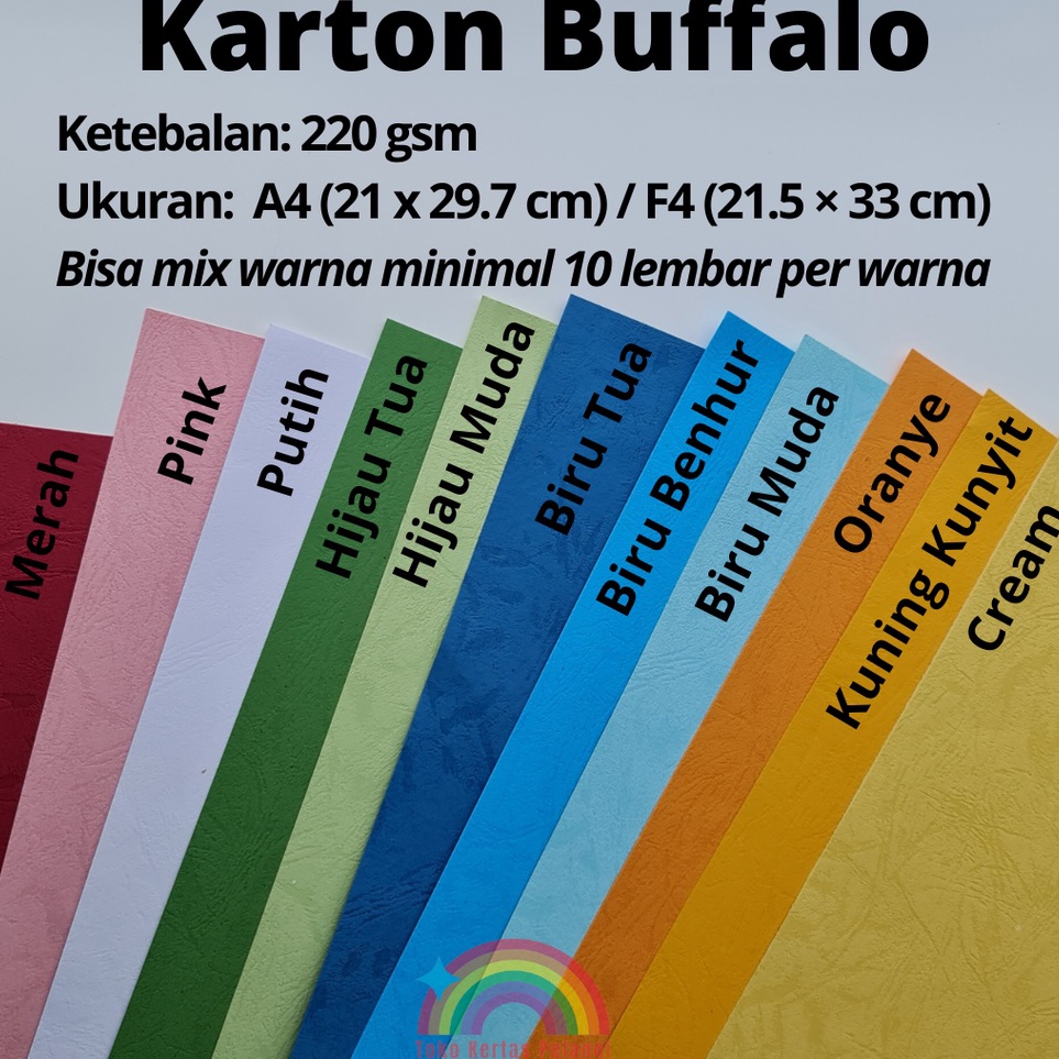 

Big Sale karton buffalo tebal 22 gsm isi 5 pcs ukuran A4F4 Readystock