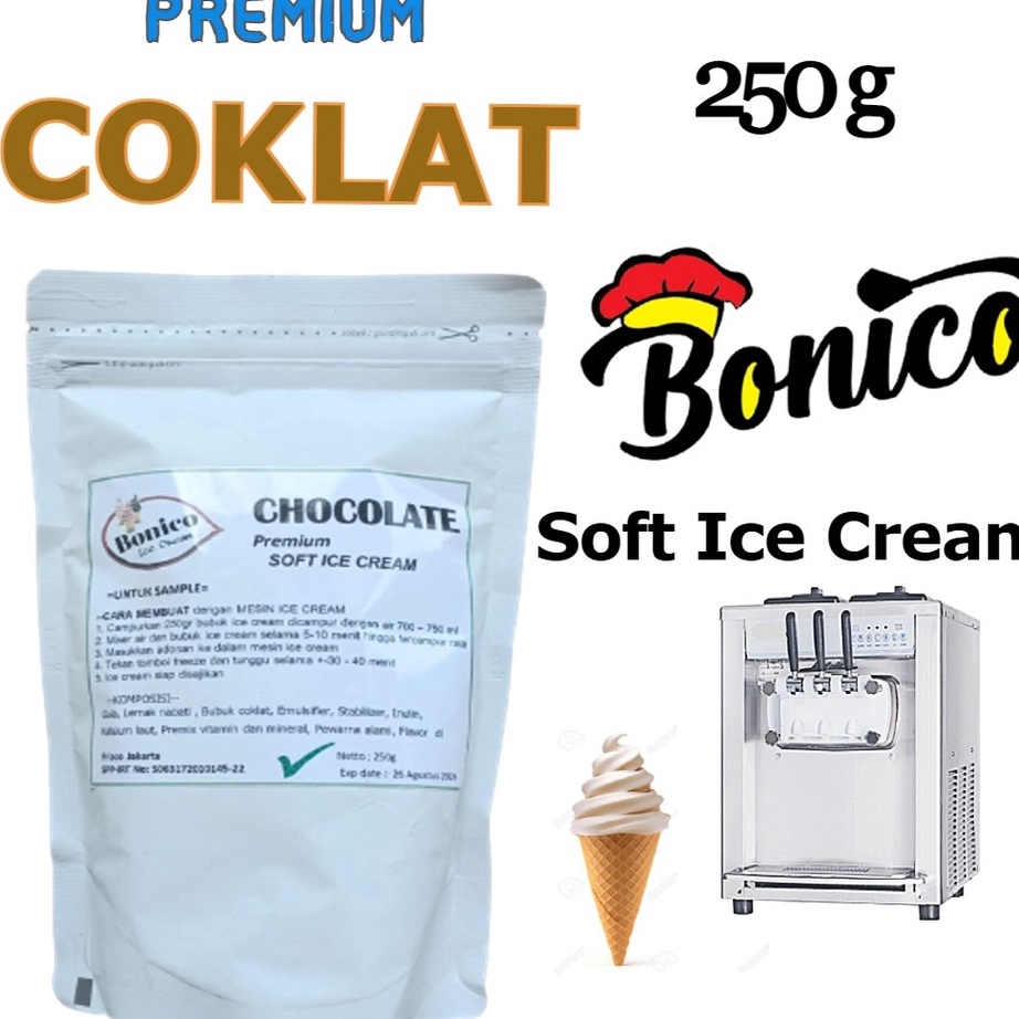 

Free Ongkir sample BONICO COKLAT SOFT ICE CREAM POWDER 25g CHOCOLATE bubuk es krim khusus mesin texture lembut