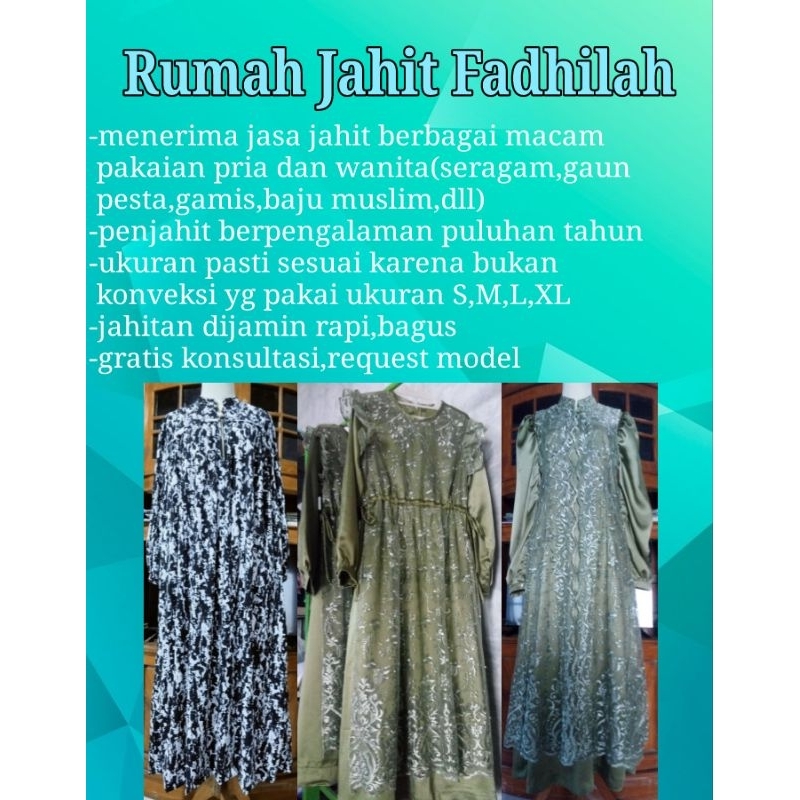 Jasa jahit berbagai macam pakaian pria dan wanita