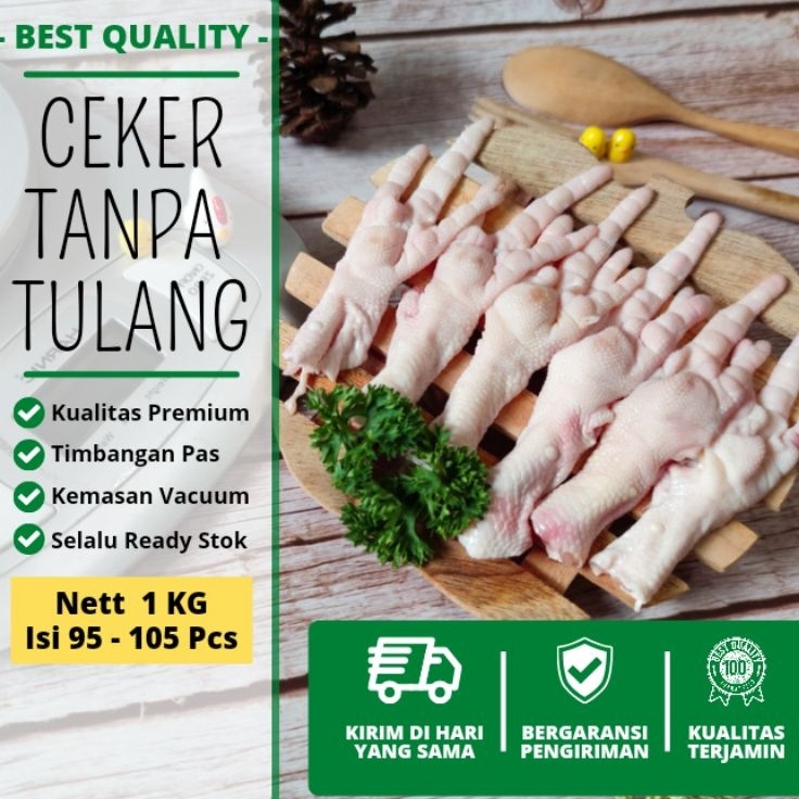 

STOK SIAP COD Ceker Tanpa Tulang 1 Kg Boneless Chicken Feet Korean Food Daging Ceker Ayam Broiler Segar Tanpa Tulang