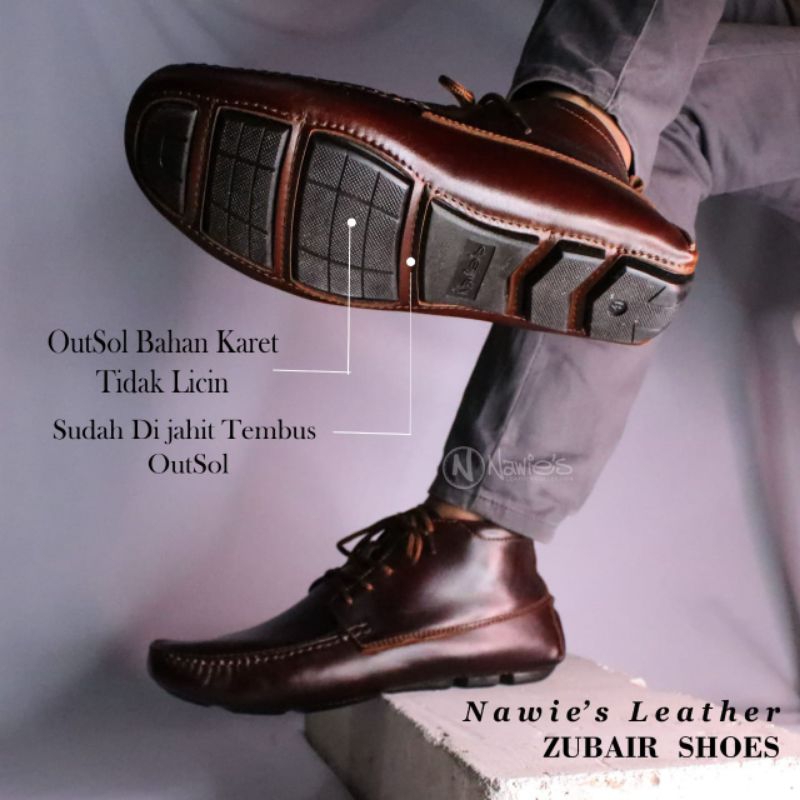 [NAWIES LEATHER] SEPATU BOOTS SLIP ON KULIT SAPI ASLI ORIGINAL NAWIES