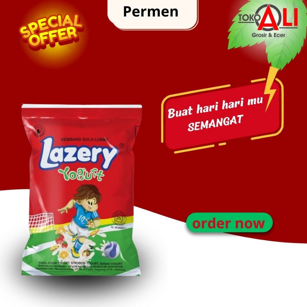 

Permen lazery yogurt strawberry orange pineapple candy