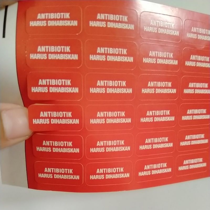 

stiker label antibiotik harus dihabiskan