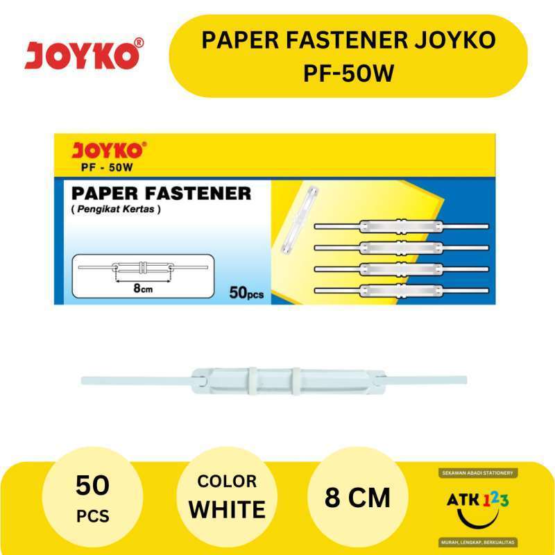 

(50pcs) Pengikat Kertas Paper Fastener PF-50W White 1 Box