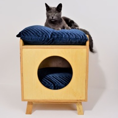 Rumah Kucing/box kucing/kotak kucing kayu minimalis modern kekinian s-015