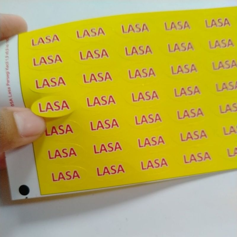 

stiker label lasa kuning oval