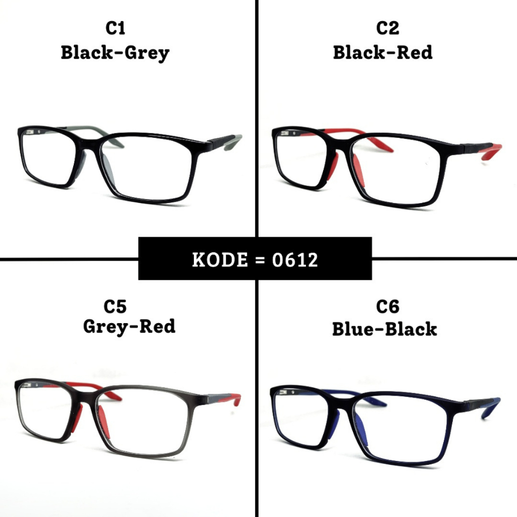 Frame Kacamata Pria / Wanita Original 0612 Model Kotak Lebar Frame 148