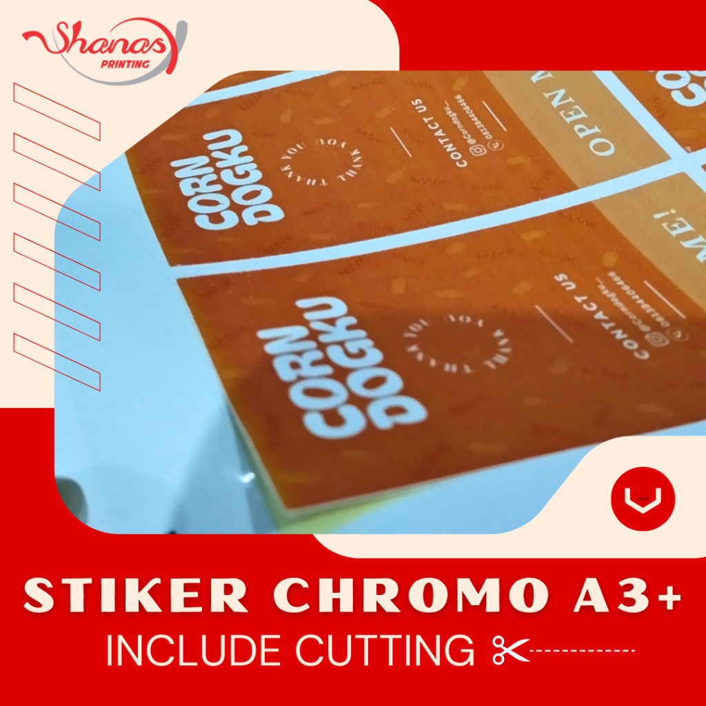 Sticker Chromo A3+ Plus Cutting mesin