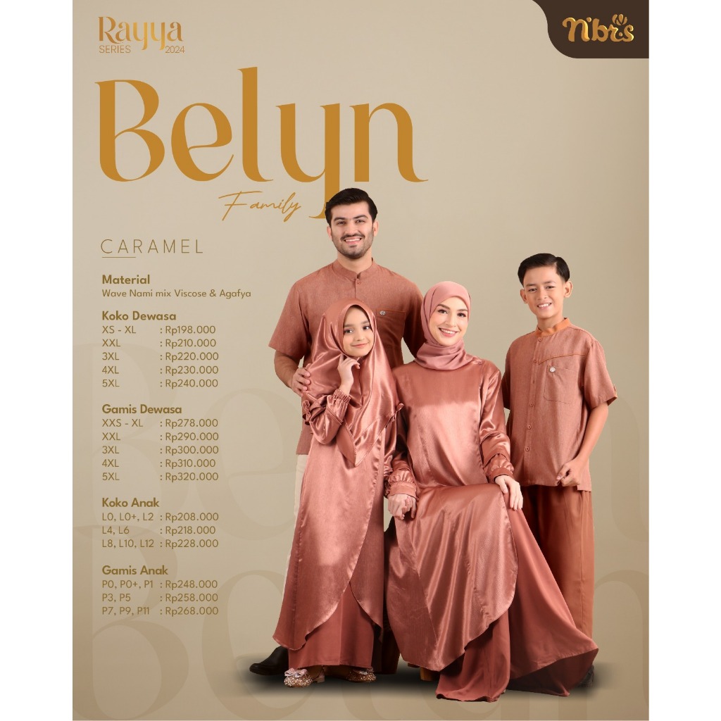 NIBRAS SARIMBIT 2024 BELYN CARAMEL BY NBRS FASHION DRESS BAJU BUSANA MUSLIM WANITA BUSUI ATASAN KOKO