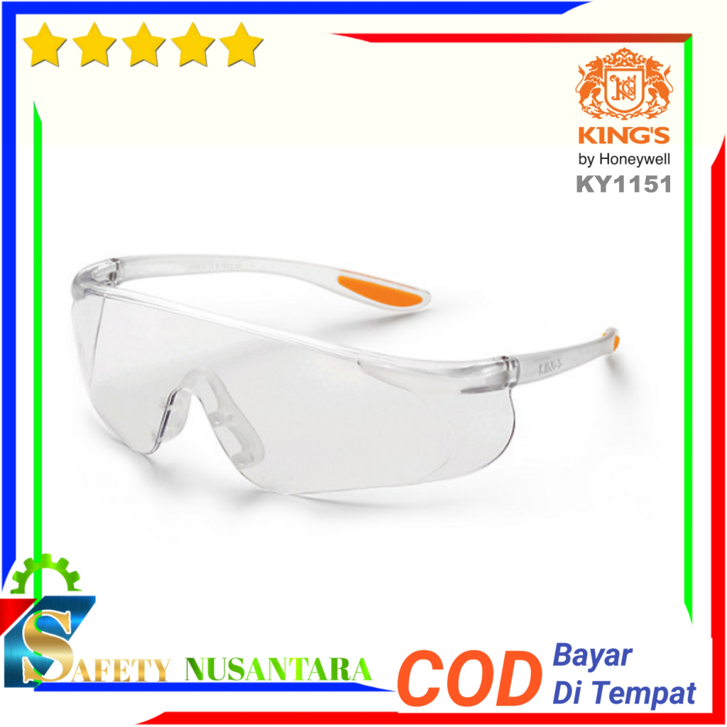 Kacamata Safety Kings KY 1151 Clear Safety Glasses King's KY 1151 Lensa Bening