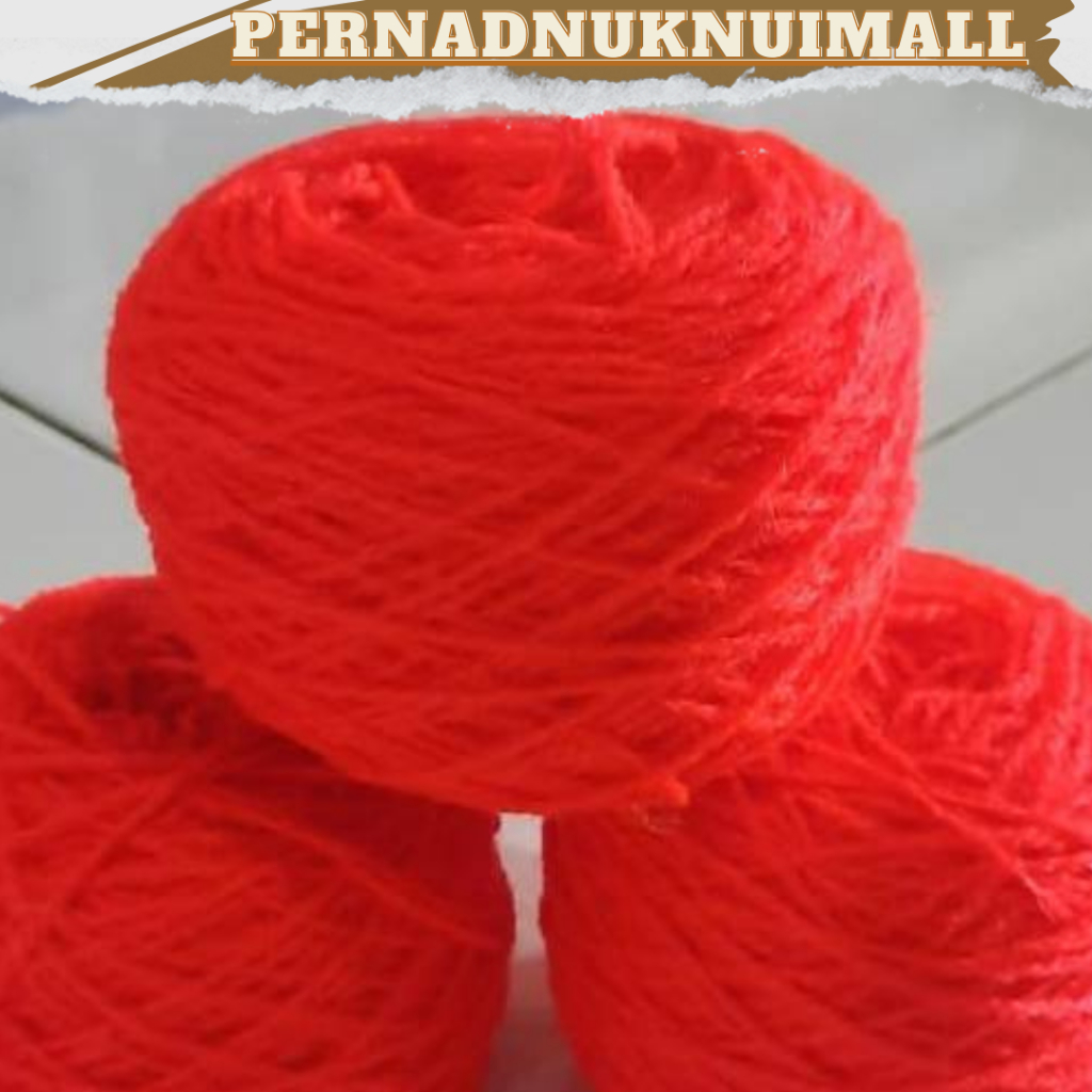BENANG SIET MERAH||Benang Woll - Benang Siet Kiloan (200g)