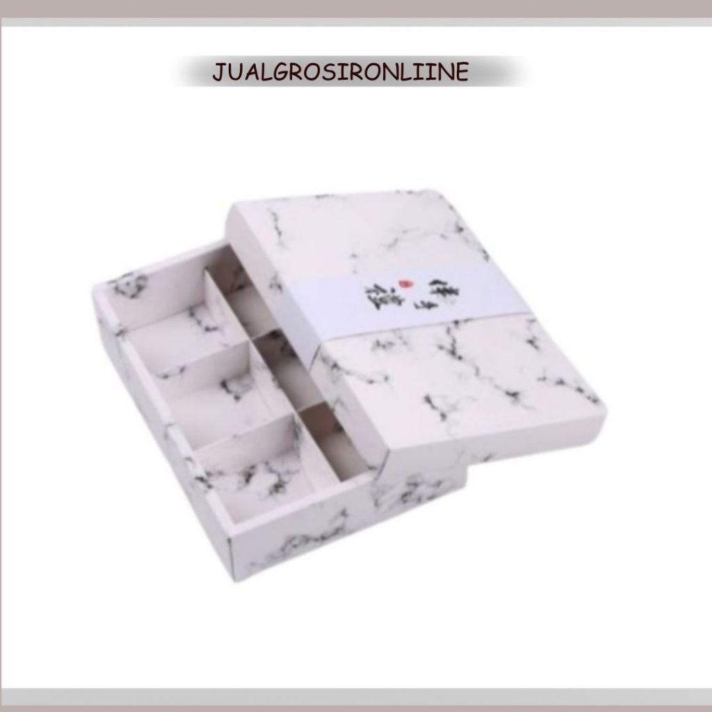 

Box Sekat 6 Motig Marmer Marble Putih Premium Gift Box Dus Hadiah kado Lucu