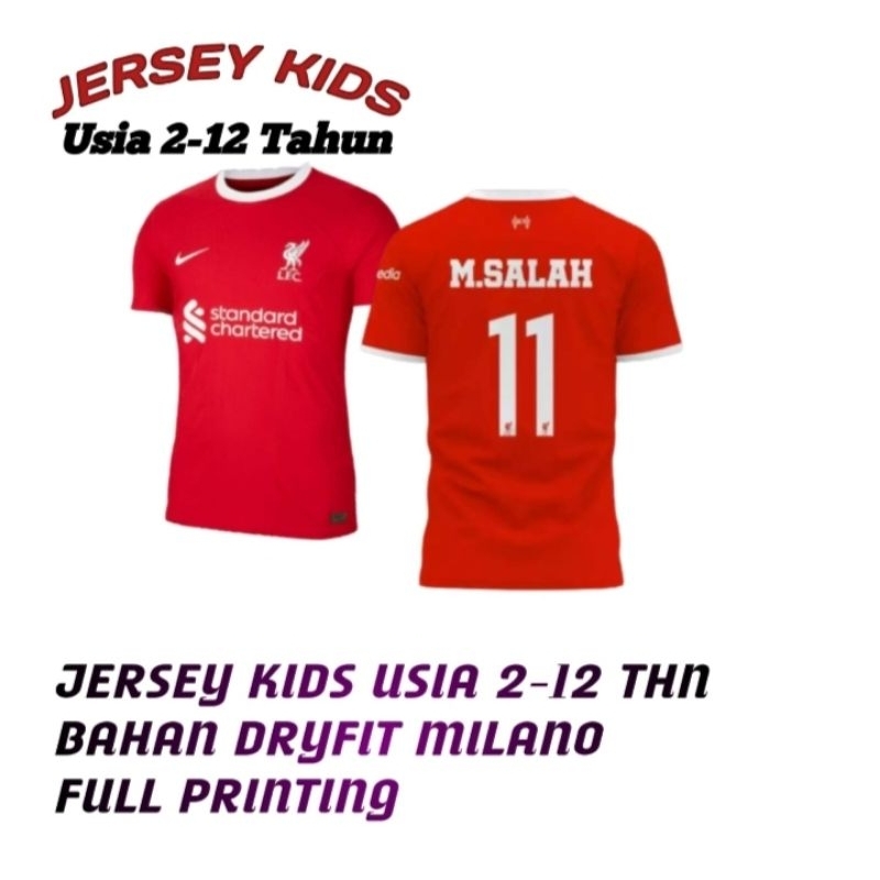 jersey liverpool anak kaos bola anak liverpool sallah terbaru  (STELAN)