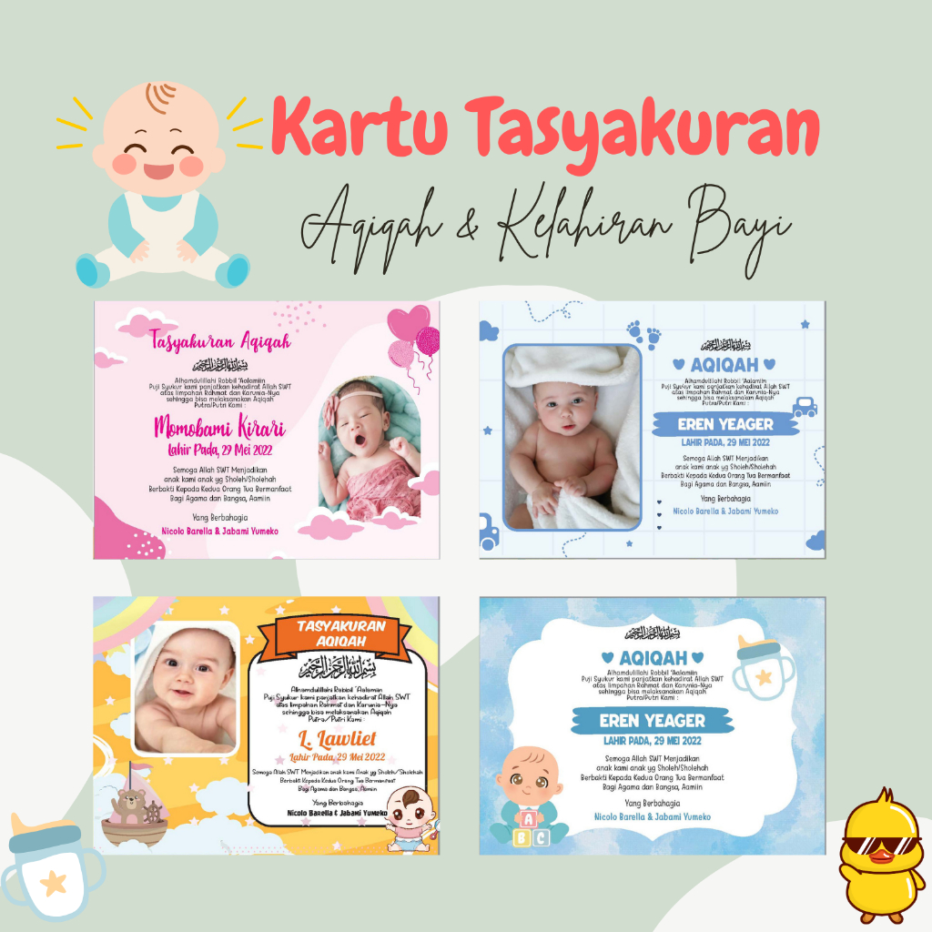 Cetak Kartu Aqiqah dan Tasyakuran Kelahiran Bayi